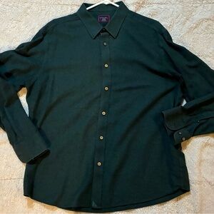 UNTUCKit Men's Dark Green Long-Sleeve Button-Down Shirt